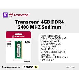 Transcend 4GB DDR4 2400 MHZ Sodimm